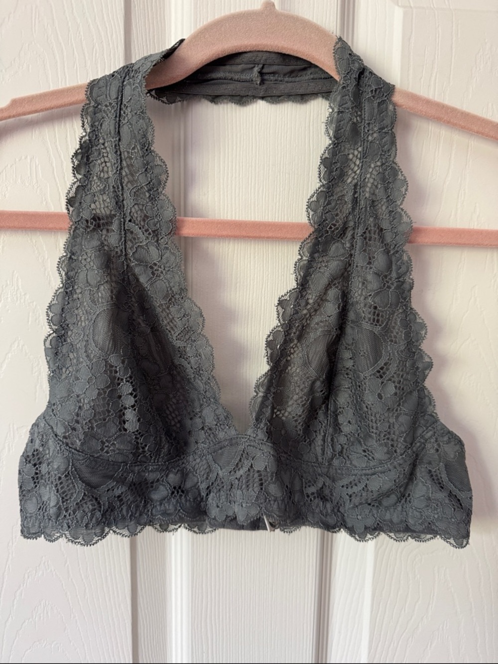 Free People Charcoal Lace Racerback Bralette